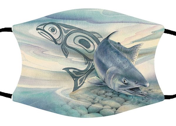 Salmon Stream face mask