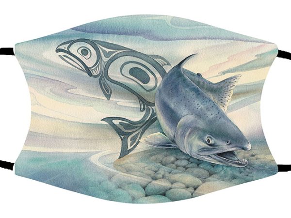 Salmon Stream face mask