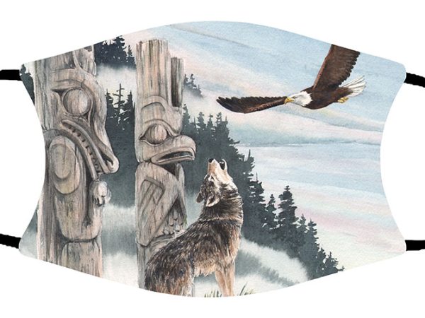 Eagle and Wolf face mask