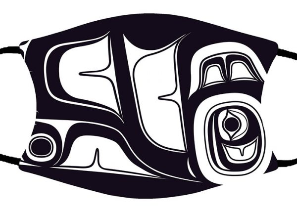 Abstract Formline Black and White face mask