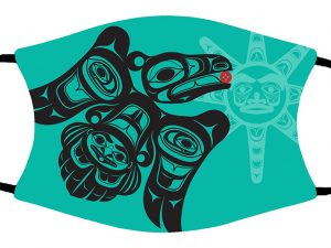 Raven Sun Teal face mask