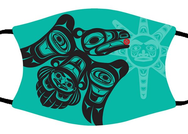 Raven Sun Teal face mask