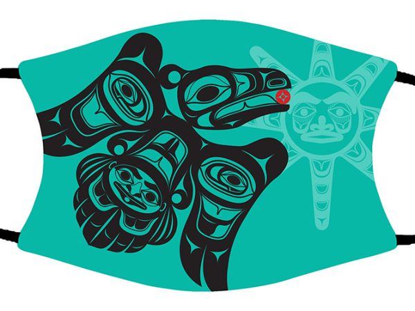 Raven Sun Teal face mask