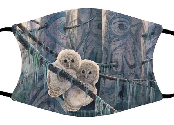Evening Light (Owls) face mask