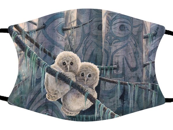 Evening Light (Owls) face mask