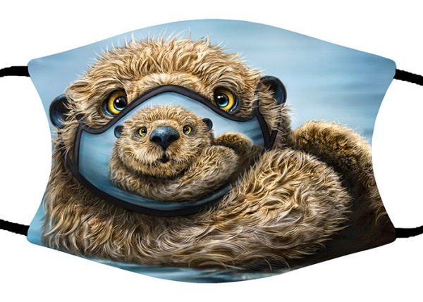 Otter Wearing Face Mask