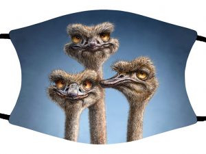 Tree Ostriches face mask