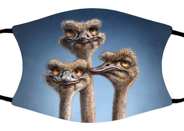 Tree Ostriches face mask