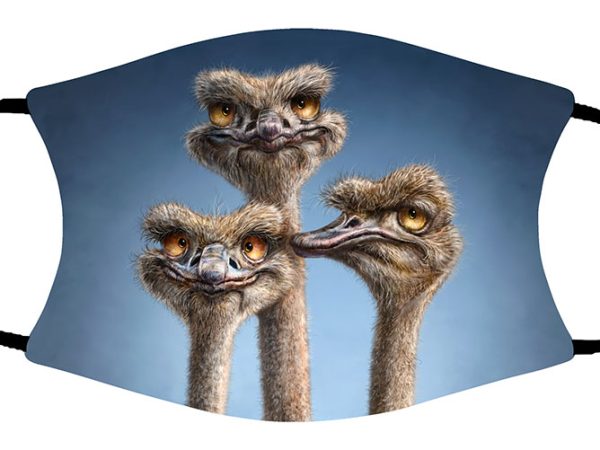 Tree Ostriches face mask