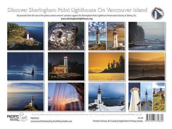 Back Cover of Sheringham Point Lighthouse Calendar 2022