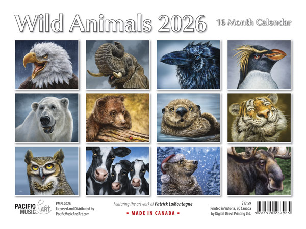 PMPL2026 Wild Animals Calendar 2026 by Patrick LaMontagne