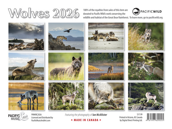PMIMW2026 Wolves Calendar 2026 back cover