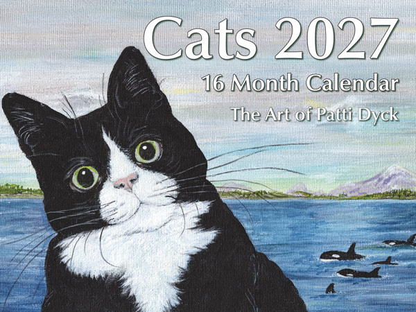 PMPD2027 Cats Calendar 2027 front cover by Patti Dyck
