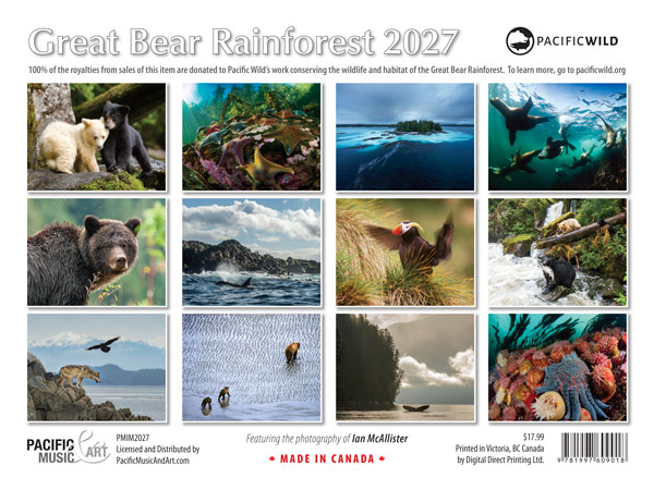 PMIM2027 Great Bear Rainforest Calendar 2027 back cover