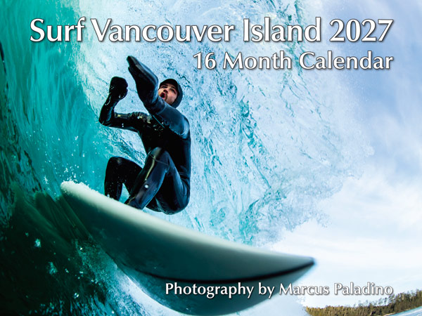 PMMP2027 Surf Vancouver Island Calendar front cover by Marcus Paladino