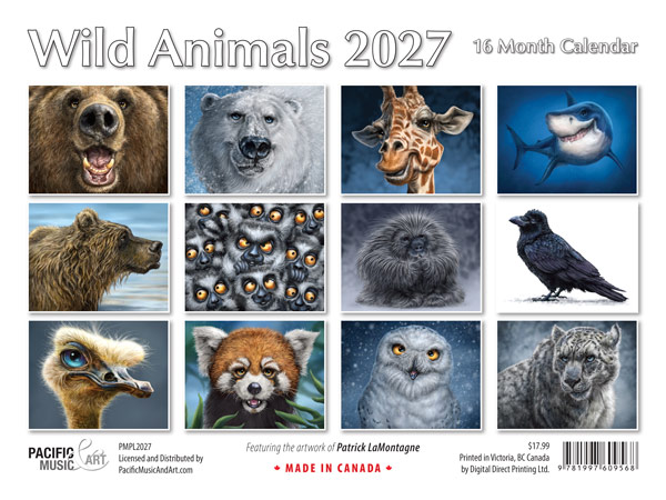 PMPL2024 Wild Animals Calendar 2026 by Patrick LaMontagne back cover