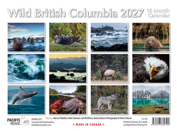 PMWBC Wild Animals Calendar 2027 by various photographers back cover